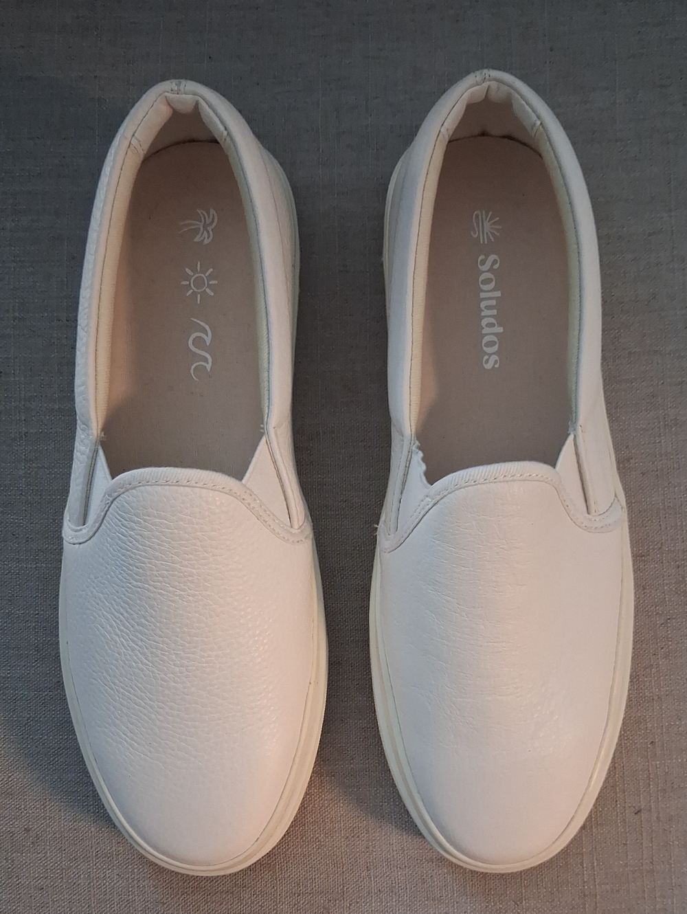 Soludos Cream Slip-On Loafers